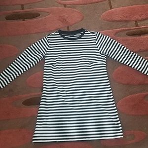 City Chic Black and White Striped Sweatshirt Dress